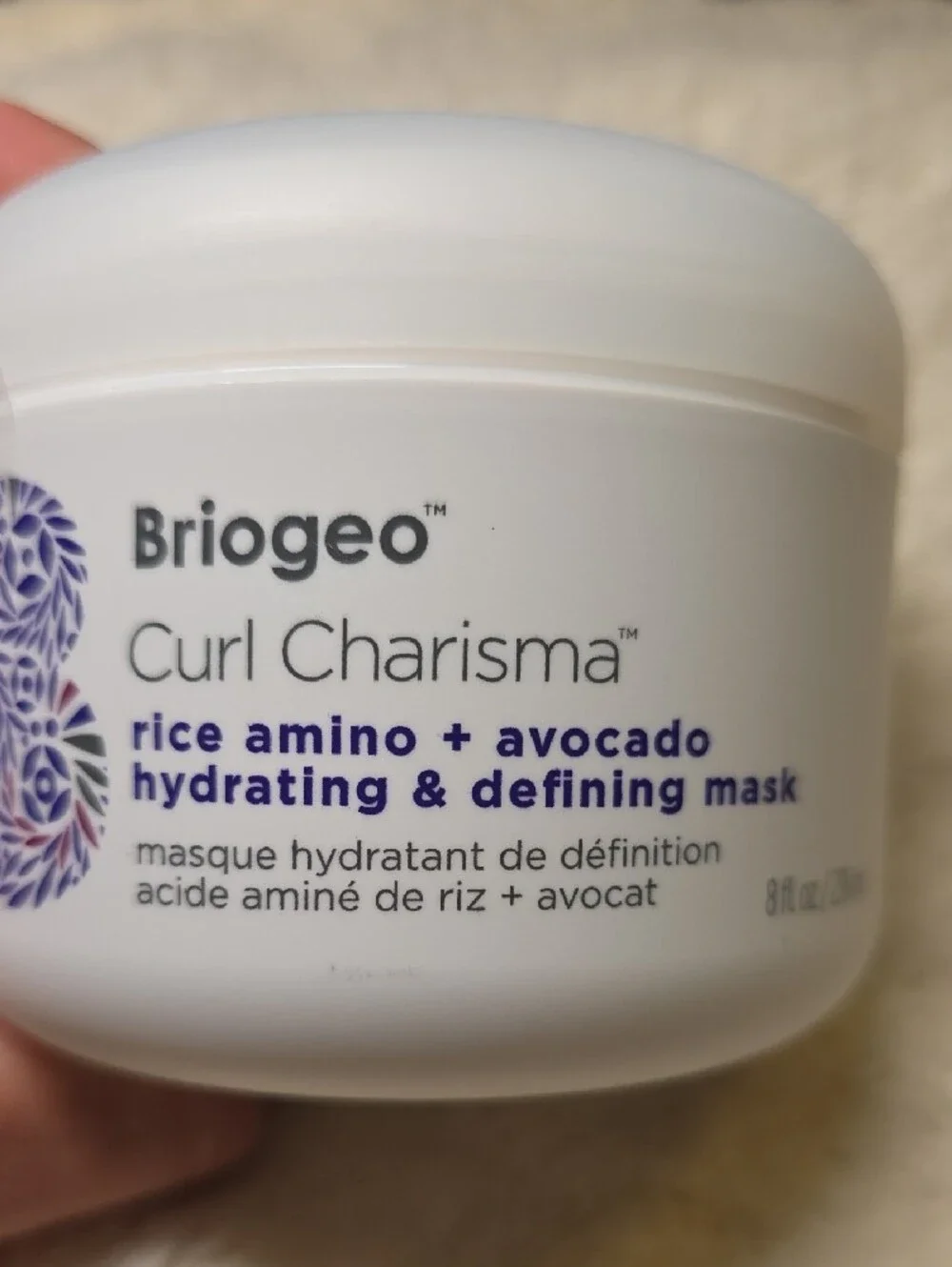 Briogeo Curl Charisma Hydrating & Defining Mask - White with Purple Accent